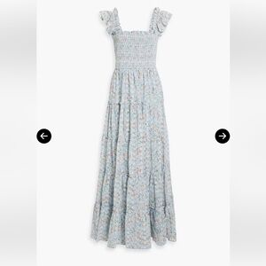 Mikael Aghal Light Blue Floral Maxi Dress